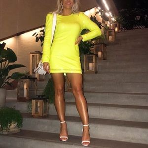 Neon small sequin bodycon mini dress
